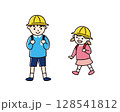 小学校中学年くらいの男の子と、小学校低学年の女の子 128541812