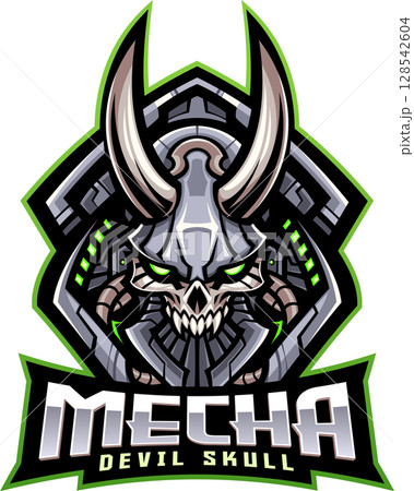 Mecha devil skull mascot 128542604