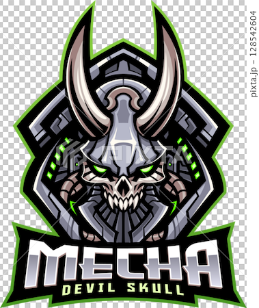 Mecha devil skull mascot 128542604