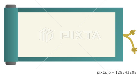 日本の歴史ある文章や記述を記載した巻物のイラスト 128543208