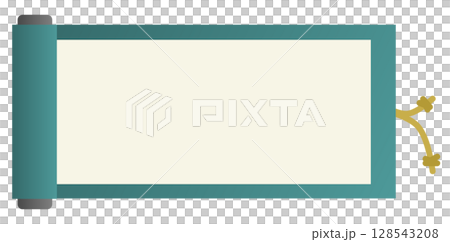 日本の歴史ある文章や記述を記載した巻物のイラスト 128543208