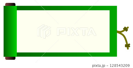 日本の歴史ある文章や記述を記載した巻物のイラスト 128543209