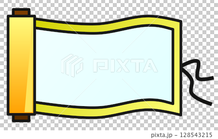 日本の歴史ある文章や記述を記載した巻物のイラスト 128543215