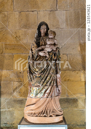 Alcobaca, Portugal - Mar 08, 2025: The dining room of Alcobaca monastery of Santa Maria at Alcobaca, Portugal 128543621