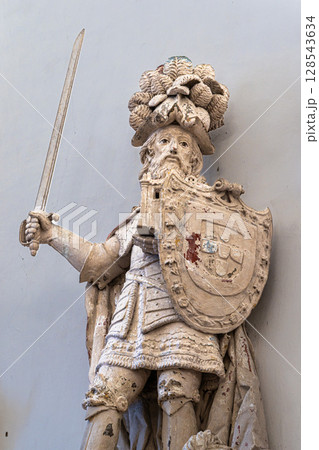 Alcobaca, Portugal - Mar 08, 2025: The Hall of the Kings at Alcobaca monastery of Santa Maria at Alcobaca, Portugal Alcobaca, Portugal - Mar 08, 2025: The Hall of the Kings at Alcobaca monastery of Santa Maria at Alcobaca, Portugal 128543634