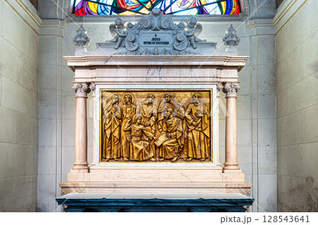 Fatima, Portugal - Mar 10, 2025: Interior of Sanctuary of Fatima, Portugal. Basilica of Our Lady of the Rosary 128543641