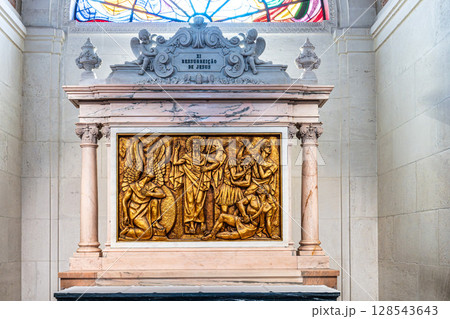 Fatima, Portugal - Mar 10, 2025: Interior of Sanctuary of Fatima, Portugal. Basilica of Our Lady of the Rosary 128543643