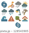台風のイラストセット 128543905