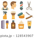 理髪店のイラストセット 128543907