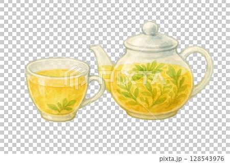 ティータイム】ハーブティーのイラストのイラスト素材 [128543976] - PIXTA