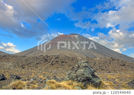 Rocky terrain at foot of Mount Ngauruhoe 128544040