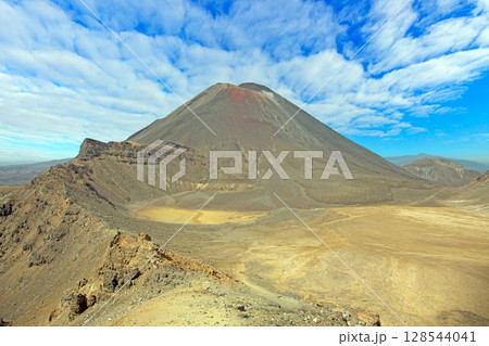 Mount Ngauruhoe volcano in Tongariro landscape Mount Ngauruhoe volcano in Tongariro landscape 128544041