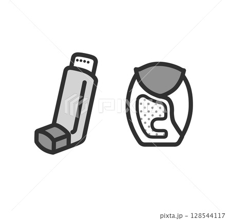吸入剤　吸入器のイラスト 128544117