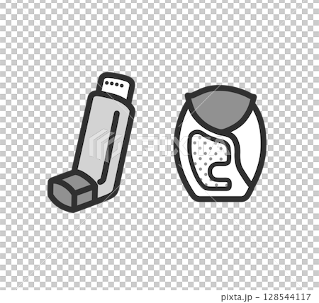 吸入剤　吸入器のイラスト 128544117