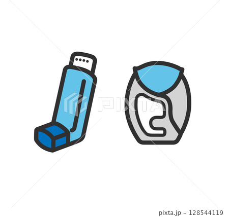 吸入剤 吸入器のイラスト 吸入剤 吸入器のイラスト 128544119
