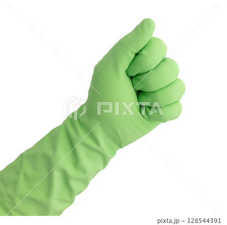hand in rubber glove isolated hand in rubber glove isolated 128544391