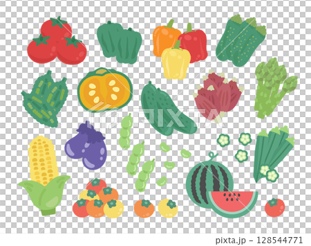 夏季蔬菜插圖集 128544771