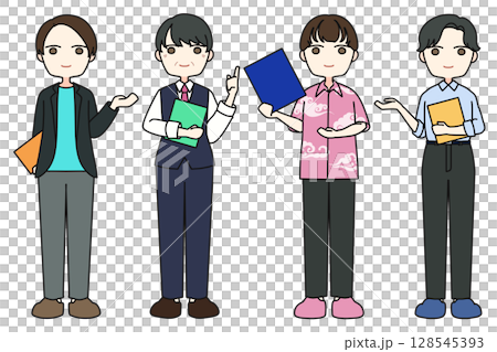 A working man giving a guide 128545393