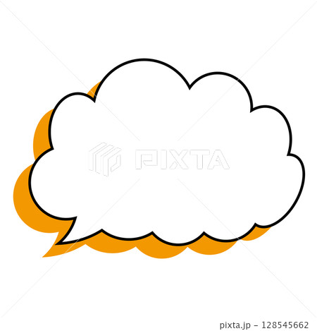 シンプルな吹き出しのイラスト　もこもこ 128545662