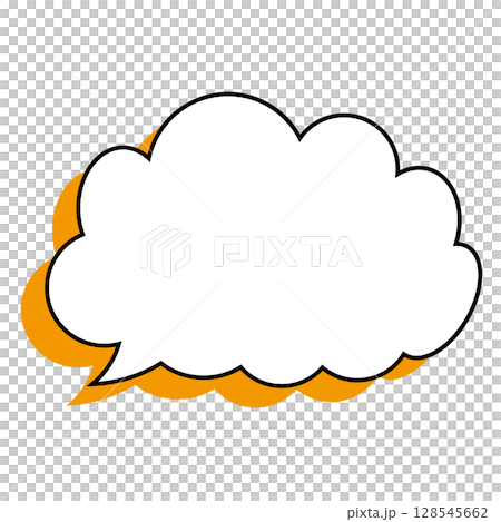 シンプルな吹き出しのイラスト　もこもこ 128545662