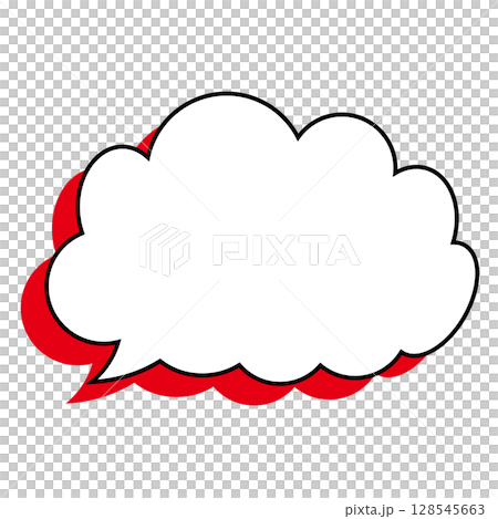 シンプルな吹き出しのイラスト　もこもこ 128545663