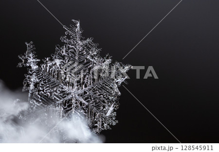 snowflakes, winter card, crystals of snow 128545911