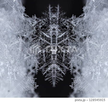 snowflakes, winter card, crystals of snow 128545915