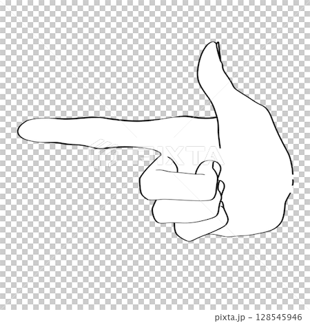 Hand drawing illustration "Yubisashi" Hand drawing illustration "Yubisashi" 128545946