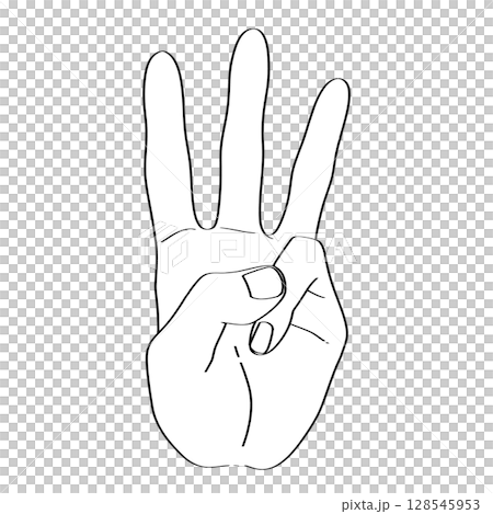 Hand drawing illustration "3" 128545953