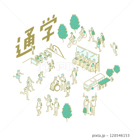 通学／先生のためのイラスト 128546153