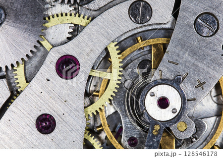 clockwork mechanical watch, high resolution and detail 128546178