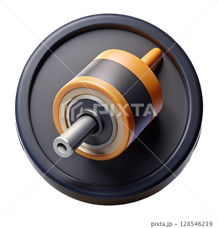 Connectivity Icon featuring a sleek orange power plug connected to a black cable Connectivity Icon featuring a sleek orange power plug connected to a black cable 128546219