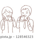 飲み会男女(線画2) 128546323