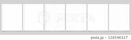 Set of notebook or notepad pages 128546327