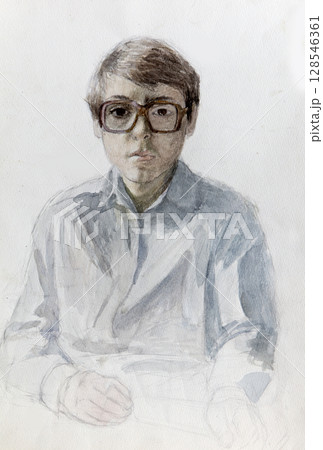 pencil drawing illustration, portrait, sketch 128546361