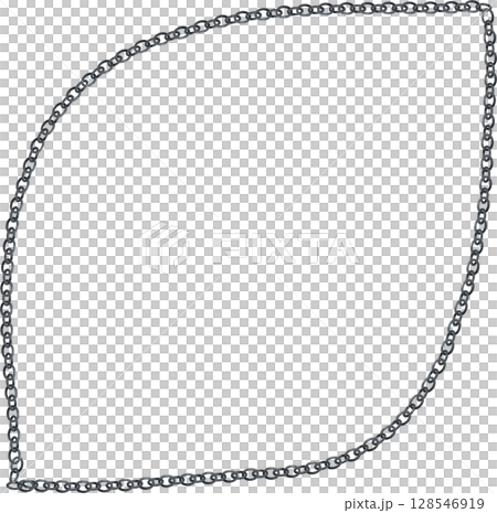 Hand drawn leaf-shaped illustration of silver chain Hand drawn leaf-shaped illustration of silver chain 128546919