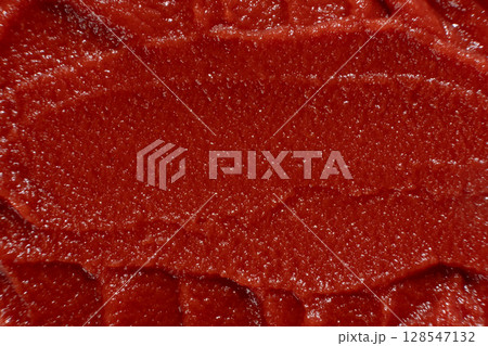 Tomato Paste Macro View. Abstract Cooking Texture in Red. Tomato Paste Macro View. Abstract Cooking Texture in Red. 128547132