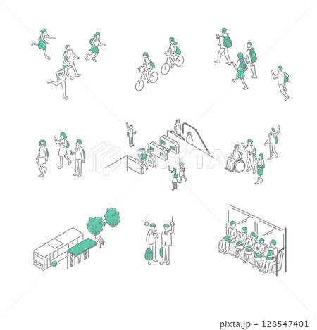 通学／先生のためのイラスト 128547401