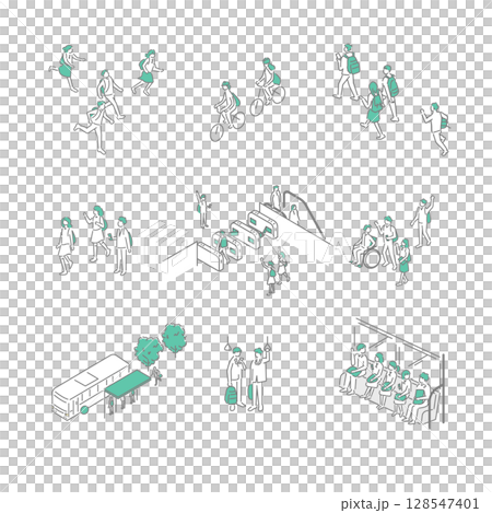 通学／先生のためのイラスト 128547401