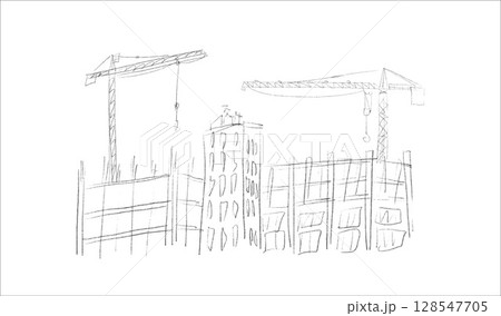 Building crane sketch 128547705