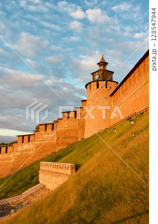 Clock Tower of Nizhny Novgorod Kremlin at Sunset 128547944