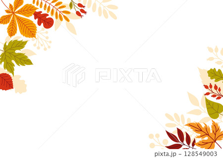 Fallen gold and red autumn forest leaves Fallen gold and red autumn forest leaves 128549003
