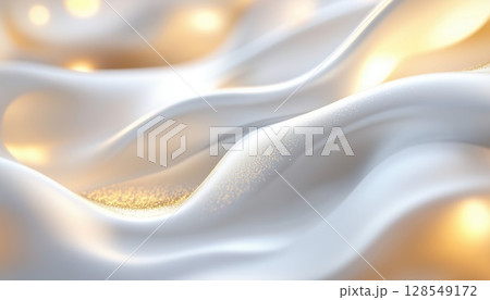 Luxurious Contemporary Decor With White And Gold Curves 128549172