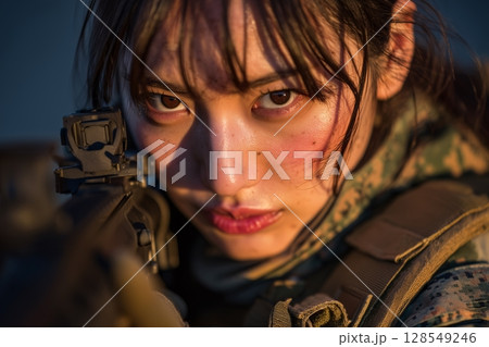 国防の要である自衛隊の女性隊員 128549246