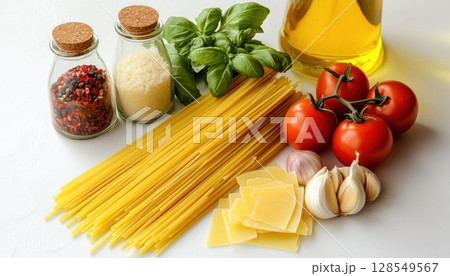 Essential Ingredients For Making Spaghetti Pasta Essential Ingredients For Making Spaghetti Pasta 128549567