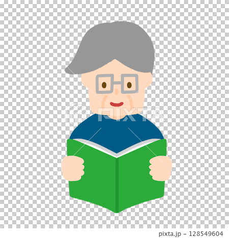 Grandfather reading a book 128549604