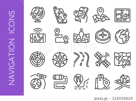Navigation Icons Set Navigation Icons Set 128550029