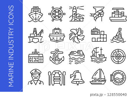 Marine Industry Icons 128550040