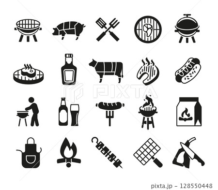 Barbecue Icons Set Barbecue Icons Set 128550448