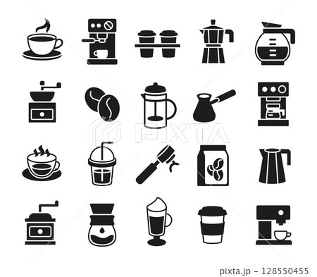 Coffee Icons Set Coffee Icons Set 128550455